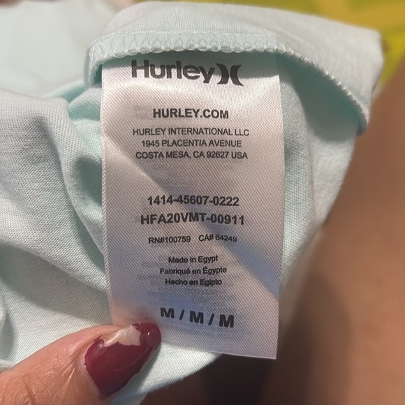 Hurley Men's Light Blue T-Shirt - Picture 4 of 5
